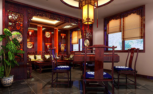 盂县古典中式风格茶楼包间设计装修效果图